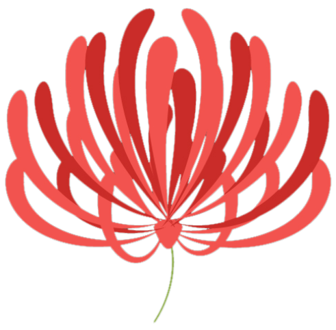 Stylized red flower with petals